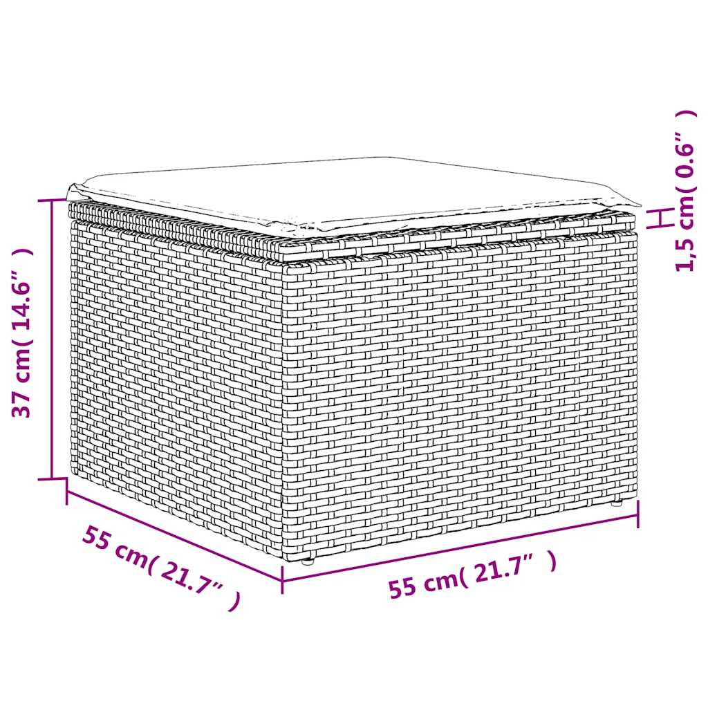 6-tlg. Garten-Sofagarnitur mit Kissen Braun Poly Rattan
