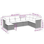 8-tlg. Garten-Sofagarnitur mit Kissen Schwarz Poly Rattan