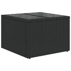 10-teiliges Gartensofa-Set mit Kissen, schwarzes Polyrattan