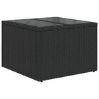 12-teiliges Gartensofa-Set mit Kissen, schwarzes Polyrattan