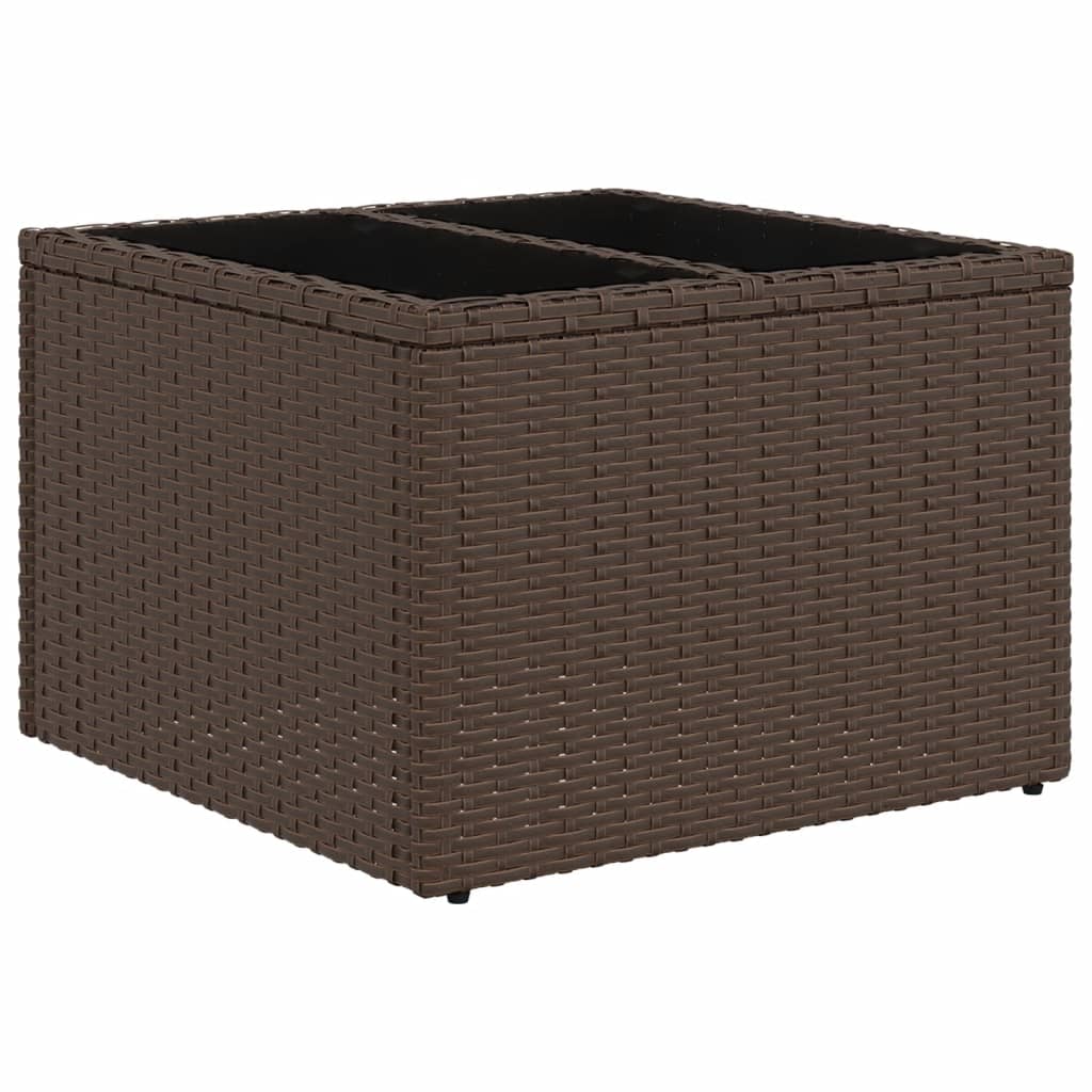 14-tlg. Garten-Sofagarnitur mit Kissen Braun Poly Rattan