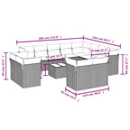 13-tlg. Garten-Sofagarnitur mit Kissen Schwarz Poly Rattan