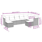 9-tlg. Garten-Sofagarnitur mit Kissen Schwarz Poly Rattan