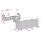 7-tlg. Garten-Sofagarnitur mit Kissen Beige Poly Rattan