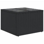 8-tlg. Garten-Sofagarnitur mit Kissen Schwarz Poly Rattan