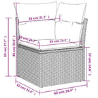 11-teiliges Gartensofa-Set mit Kissen, grau, Polyrattan