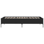 Bettgestell Schwarz 100x200 cm Holzwerkstoff und Metall