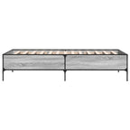 Bettgestell Grau Sonoma 100x200 cm Holzwerkstoff und Metall