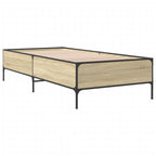 Bettgestell Sonoma-Eiche 90x200 cm Holzwerkstoff und Metall