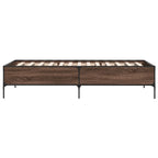 Bettgestell Braun Eichen-Optik 90x200 cm Holzwerkstoff Metall