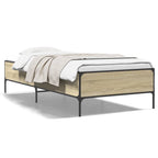 Bettgestell Sonoma-Eiche 90x190 cm Holzwerkstoff und Metall