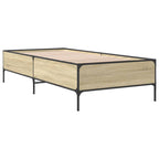 Bettgestell Sonoma-Eiche 90x190 cm Holzwerkstoff und Metall