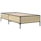 Bettgestell Sonoma-Eiche 75x190 cm Holzwerkstoff und Metall