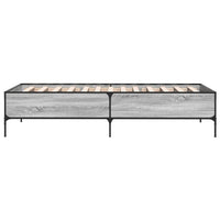 Bettgestell Grau Sonoma 75x190 cm Holzwerkstoff und Metall