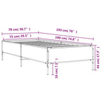 Bettgestell Braun Eichen-Optik 75x190 cm Holzwerkstoff Metall