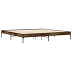 Bettgestell Räuchereiche 200x200 cm Holzwerkstoff und Metall