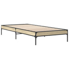 Bettgestell Sonoma-Eiche 100x200 cm Holzwerkstoff und Metall