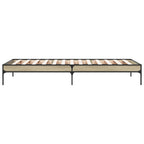 Bettgestell Sonoma-Eiche 100x200 cm Holzwerkstoff und Metall