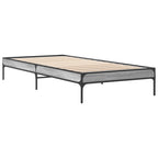 Bettgestell Grau Sonoma 100x200 cm Holzwerkstoff und Metall