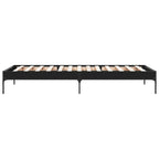 Bettgestell Schwarz 90x200 cm Holzwerkstoff und Metall