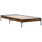 Bettgestell Räuchereiche 90x190 cm Holzwerkstoff und Metall