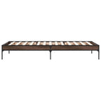 Bettgestell Braun Eichen-Optik 75x190 cm Holzwerkstoff Metall