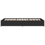 Bettgestell Schwarz 75x190 cm Holzwerkstoff und Metall