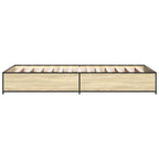 Bettgestell Sonoma-Eiche 75x190 cm Holzwerkstoff und Metall