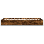 Bettgestell Räuchereiche 75x190 cm Holzwerkstoff und Metall