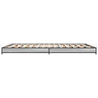 Bettgestell Grau Sonoma 120x200 cm Holzwerkstoff und Metall
