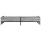 Bettgestell Grau Sonoma 90x190 cm Holzwerkstoff und Metall