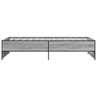 Bettgestell Grau Sonoma 90x190 cm Holzwerkstoff und Metall