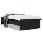 Bettgestell Schwarz 75x190 cm Holzwerkstoff und Metall