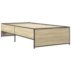 Bettgestell Sonoma-Eiche 75x190 cm Holzwerkstoff und Metall