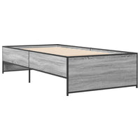 Bettgestell Grau Sonoma 75x190 cm Holzwerkstoff und Metall