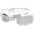 10-teiliges Gartensofa-Set mit Kissen, braun, Polyrattan