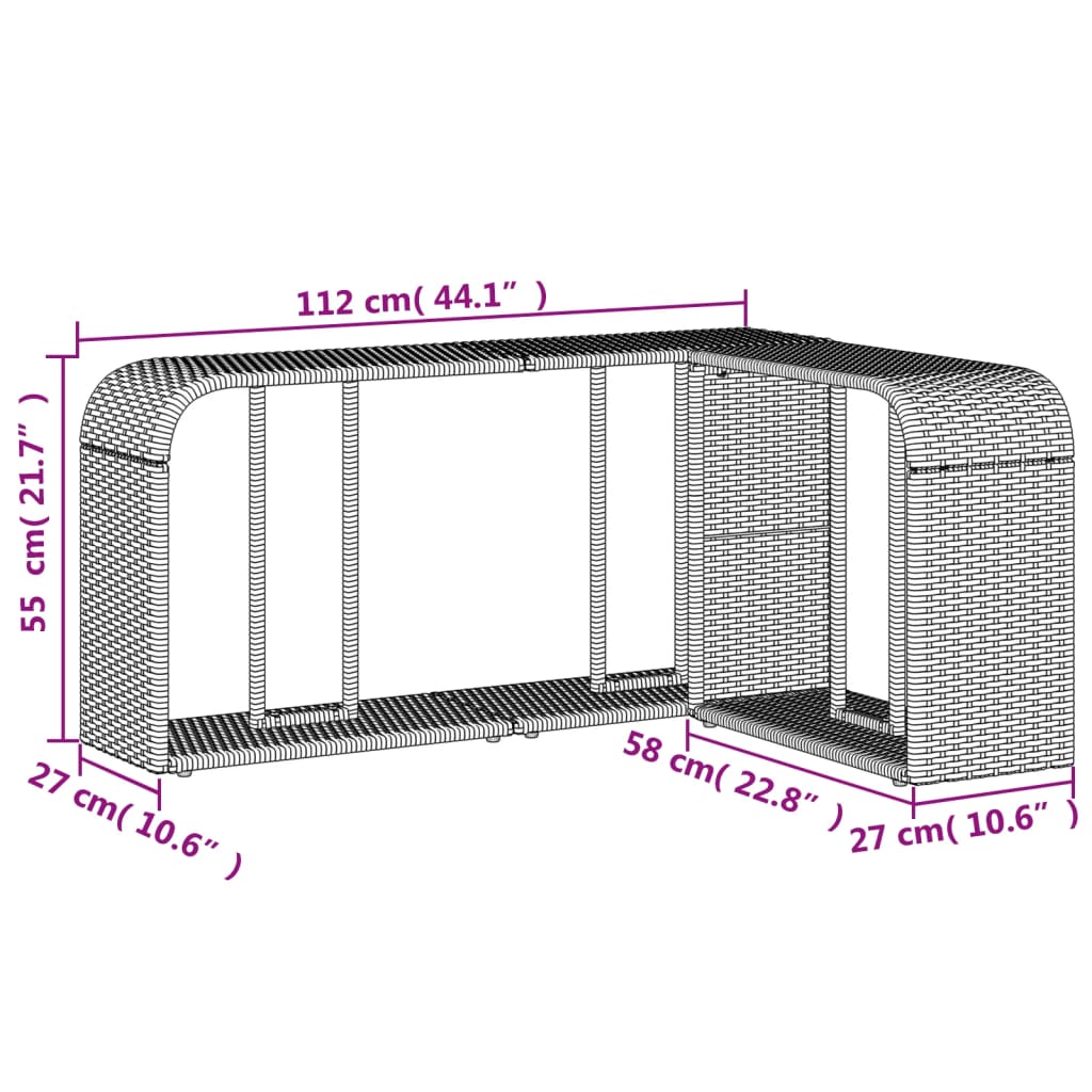 11-tlg. Garten-Sofagarnitur mit Kissen Braun Poly Rattan