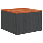 7-teiliges Gartensofa-Set mit Kissen, schwarzes Polyrattan