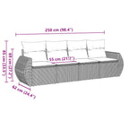 4-tlg. Garten-Sofagarnitur mit Kissen Schwarz Poly Rattan