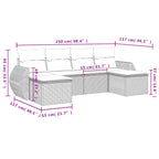 6-tlg. Garten-Sofagarnitur mit Kissen Grau Poly Rattan