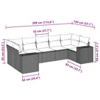 7-tlg. Garten-Sofagarnitur mit Kissen Hellgrau Poly Rattan