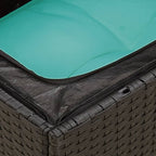 7-tlg. Garten-Sofagarnitur mit Kissen Schwarz Poly Rattan