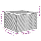 8-tlg. Garten-Sofagarnitur mit Kissen Grau Poly Rattan