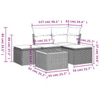 5-tlg. Garten-Sofagarnitur mit Kissen Schwarz Poly Rattan