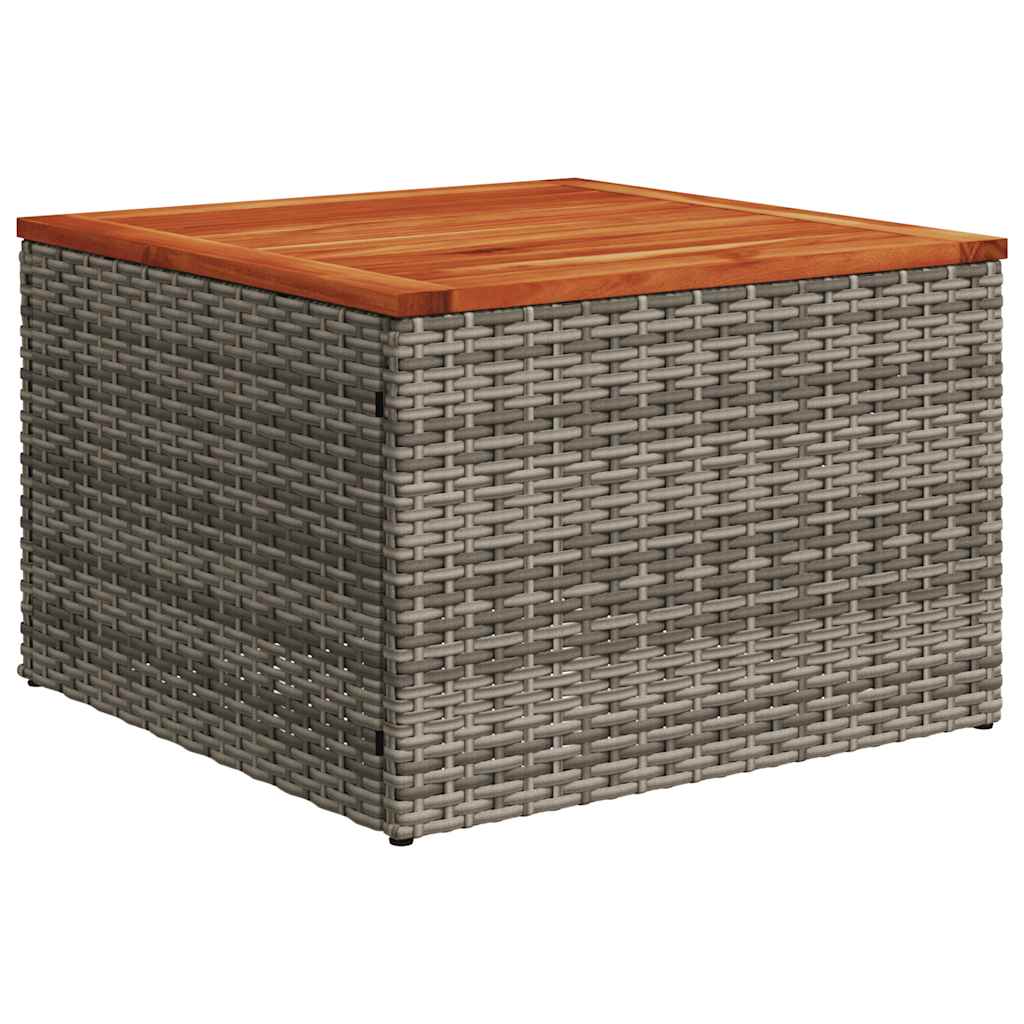 5-teiliges Gartensofa-Set mit Kissen, grau, Polyrattan