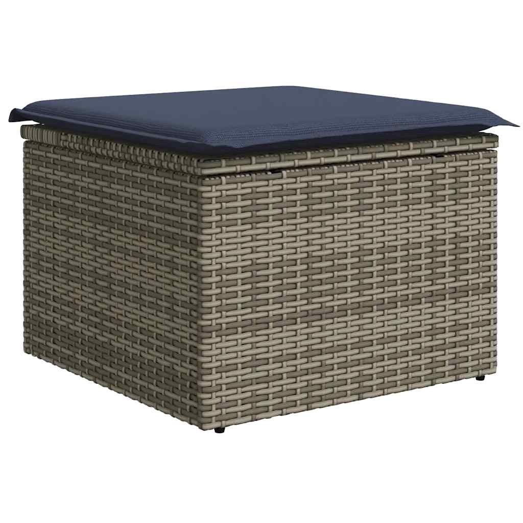 13-teiliges Gartensofa-Set mit Kissen, grau, Polyrattan