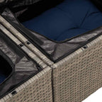 7-teiliges Gartensofa-Set mit Kissen, grau, Polyrattan