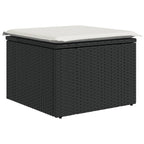 7-tlg. Garten-Sofagarnitur mit Kissen Schwarz Poly Rattan