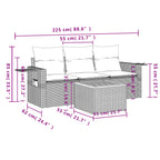 4-tlg. Garten-Sofagarnitur mit Kissen Beigemischung Poly Rattan