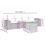 5-tlg. Garten-Sofagarnitur mit Kissen Beige Poly Rattan